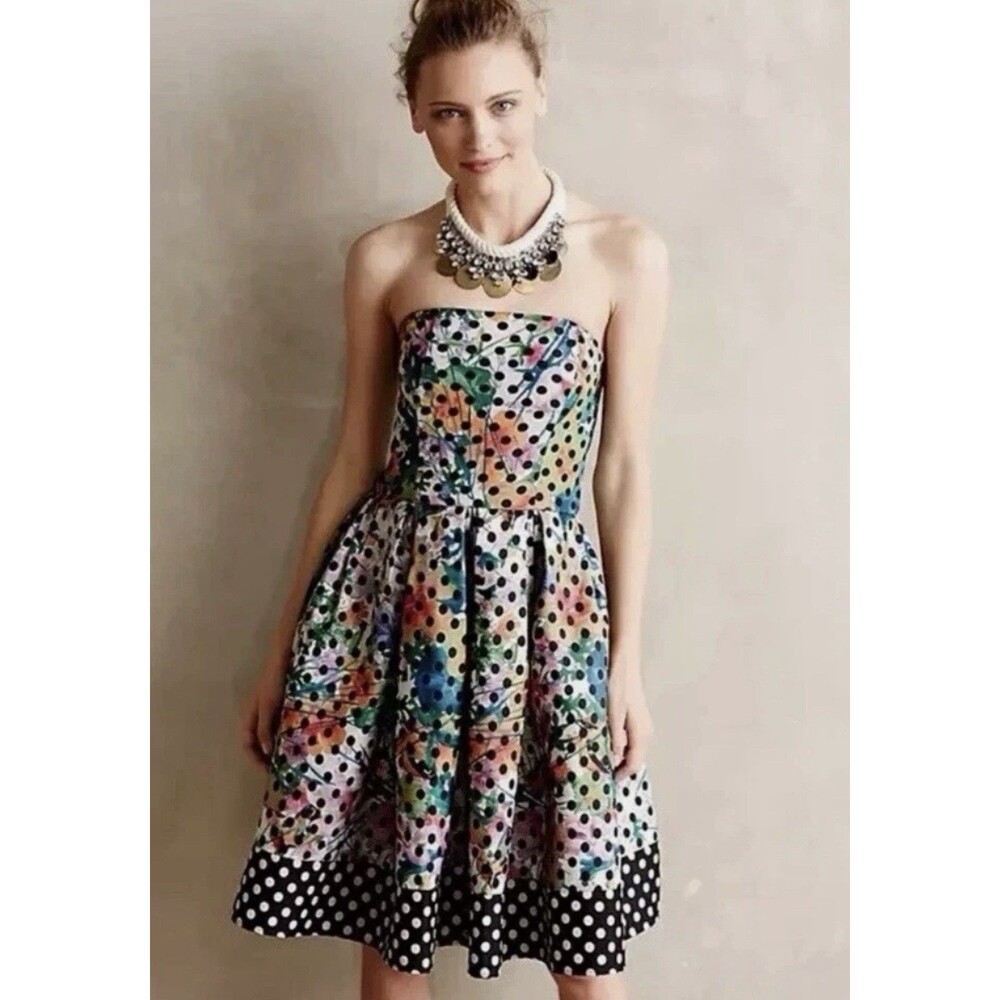 Corey Lynn Calter Polka Dot Pocketed Dress Size 8 Anthropologie Whimsy $299